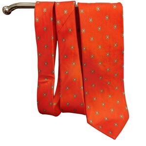 VTG John Franks Men's Red/Gold Polka Dot Paisley Tie